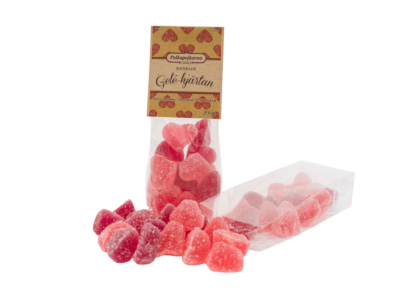 Sockrade geléhjärtan 200g