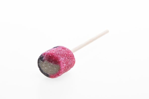 80 sugared raspberry salmiak lollypops 80 st Sockrade klubbor Hallon-Salt