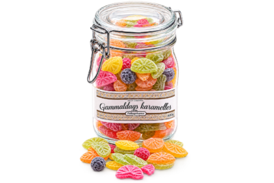 Glasburk med fruktkarameller 750g