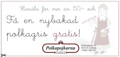 Get a freshly made candy stick Få en nybakad polkagris gratis i Gränna Kostenlose Zuckerstange (50g)